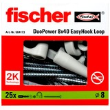 fischer EasyHook Loop DuoPower 8x40, Cheville Blanc