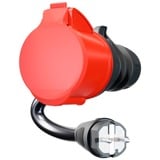 go-e Adaptateur pour Gemini flex 22 kW, CEE rouge triphasé 32A > prise domestique Noir