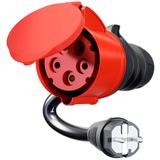 go-e Adaptateur pour Gemini flex 22 kW, CEE rouge triphasé 32A > prise domestique Noir