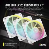 Corsair iCUE LINK LX120 RGB Reconditionné ventilateurs de boîtier Blanc, 3 pièces, 120 x 120 x 25 mm, PWM