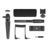 DeLOCK Vlog Shotgun Microphone Set for Smartphones and DSLR Cameras Noir