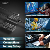 Digitus Câble de rallonge actif USB 3.2 Gen 1, connecteur USB-C > prise USB-C, Câble d'extension Noir