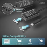 Digitus Câble de rallonge actif USB 3.2 Gen 1, connecteur USB-C > prise USB-C, Câble d'extension Noir