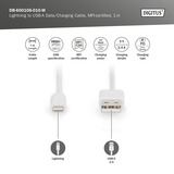 Digitus DB-600106-020-W, Câble Blanc
