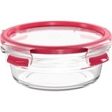 Emsa CLIP & CLOSE N1040300 boîte hermétique alimentaire Rond 0,6 L Transparent 1 pièce(s) Transparent/Rouge, Boîte, Rond, 0,6 L, Transparent, Verre, 420 °C