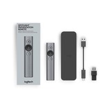 Logitech Spotlight télécommande Bluetooth/RF Gris, Présentateur Ardoise, Bluetooth/RF, USB, 30 m, Gris