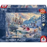Schmidt Spiele Thomas Kinkade Studios: Disney - La Belle et la Bête, Soirée d'hiver enchantée 