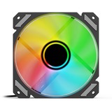 Sharkoon SHARK Mirror RGB PWM REVERSE, Ventilateur de boîtier Noir, 4 broches PWM