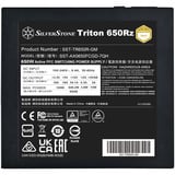 SilverStone Triton 650Rz alimentation modulaire 650 watt Noir, 1x 12V-2x6, 2x PCIe