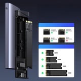 UGREEN CM767 USB 3.2 10Gbps M.2 NVMe et SATA, Boîtier disque dur Gris/Argent