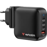 Verbatim Mini GaN Charger 100W Universel Noir Secteur Charge rapide Intérieure Noir, 3x USB-C, 1x USB-A, Intérieure, Secteur, Noir