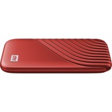 WD My Passport 1000 Go Rouge SSD externe Rouge, 1000 Go, USB Type-C, 3.2 Gen 2 (3.1 Gen 2), 1050 Mo/s, Protection par mot de passe, Rouge