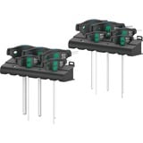 Wera 454/10 HF Set Imperial 1 Jeu de clés à goujons Poignée en T Hex-Plus, Tournevis Noir/Vert, avec fonction de préhension, pouce, 10 pièces