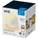 WiZ Lampe à poser Squire, Lumière LED Blanc, Lampe de table intelligente, Blanc, Wi-Fi/Bluetooth, LED, Ampoule(s) non remplaçable(s), 2200 K