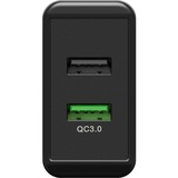 goobay chargeur rapide USB double USB/QC3.0 28W Noir