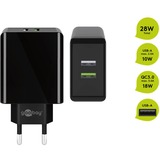 goobay chargeur rapide USB double USB/QC3.0 28W Noir
