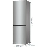 gorenje NRK61CS2XL4 Pose libre 300 L Gris, Combination Réfrigérateur / congélateur Acier inoxydable, 300 L, No Frost (réfrigérateur), N-T, 11 kg/24h, C, Gris