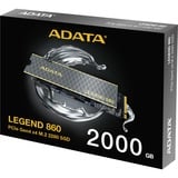 ADATA LEGEND 860 SLEG-860-2000GCS disque 2 To M.2 PCI Express 4.0 NVMe 3D NAND SSD 2 To, M.2, 6000 Mo/s
