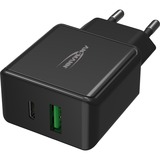 Ansmann HC218PD Noir Intérieure chargeur Noir, 1x USB-C, 1x USB-A, Intérieure, Secteur, 12 V, Noir