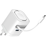 Ansmann Home Charger HC265PD avec câble et chargeur Apple Watch 5,8A 65W 2 ports Blanc, 2x USB-C, 1x USB-A