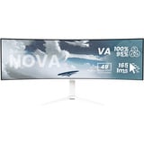 Arozzi Nova 49TUW165 49" Moniteur UltraWide gaming incurvé Blanc, 1x DisplayPort, 2x HDMI, 2x USB-A, 165 Hz