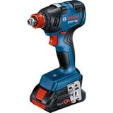 Bosch BOSCH GDX 18V-200 + accessoires L-BOXX, Visseuse à choc Bleu/Noir, Visseuse à percussion, Poignée de pistolet, 1/4", Mandrin à libération rapide, Noir, Bleu, Rouge, Sans brosse