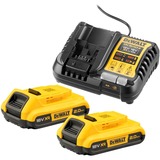 DEWALT Starter-Set Akku-Kit DCB1104D2, 18Volt, Chargeur Jaune/Noir