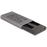 DeLOCK Boîtier USB externe 20 Gbps pour 2 x M.2 NVMe PCIe SSD, Boîtier disque dur Gris