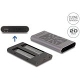 DeLOCK Boîtier USB externe 20 Gbps pour 2 x M.2 NVMe PCIe SSD, Boîtier disque dur Gris