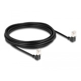 DeLOCK Câble de raccordement RJ-45 Cat.6a S/FTP, Slim coudé à 90° Noir