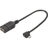 Digitus Adaptateur USB 2.0, connecteur Micro USB 90° > prise USB-A Noir