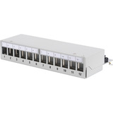 Digitus Panneau de brassage modulaire de bureau, 12 ports, blindé Gris clair