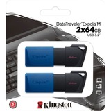 Kingston DataTraveler Exodia M 64Go, Clé USB Bleu/Noir, 2 pièces, USB-A 3.2 Gen 1