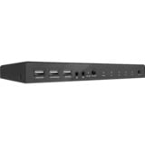 Lindy 32810 commutateur écran, clavier et souris Noir, Switch KVM Noir, 4096 x 2160 pixels, 4K Ultra HD, Noir