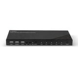 Lindy 32810 commutateur écran, clavier et souris Noir, Switch KVM Noir, 4096 x 2160 pixels, 4K Ultra HD, Noir