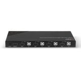 Lindy 32810 commutateur écran, clavier et souris Noir, Switch KVM Noir, 4096 x 2160 pixels, 4K Ultra HD, Noir