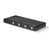 Lindy 32810 commutateur écran, clavier et souris Noir, Switch KVM Noir, 4096 x 2160 pixels, 4K Ultra HD, Noir