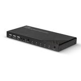 Lindy 32810 commutateur écran, clavier et souris Noir, Switch KVM Noir, 4096 x 2160 pixels, 4K Ultra HD, Noir