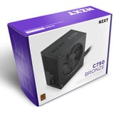 NZXT C750 Bronze, 750 Watt alimentation  Noir, 1x 12VHPWR, 1x PCIe, gestion des câbles