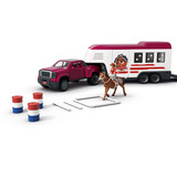 Schleich Pick-up et sa grande remorque équestre, Jeu véhicule Animal, 5 an(s), Multicolore