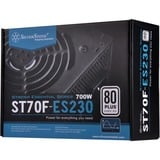 SilverStone ST70F-ES230 unité d'alimentation d'énergie 20+4 pin ATX ATX Noir alimentation  700 watt Noir, 4x PCIe, 700 W, 180 - 264 V, 47 - 63 Hz, 5 A, Actif, 130 W