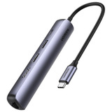 UGREEN 10919 station d'accueil Avec fil USB 3.2 Gen 1 (3.1 Gen 1) Type-C Gris Argent, Avec fil, USB 3.2 Gen 1 (3.1 Gen 1) Type-C, 100 W, 10,100,1000 Mbit/s, Gris, Aluminium