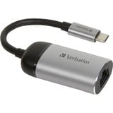 Verbatim 49146 station d'accueil USB 3.2 Gen 1 (3.1 Gen 1) Type-C Noir, Argent, Adaptateur Argent/Noir, USB 3.2 Gen 1 (3.1 Gen 1) Type-C, Noir, Argent, RJ-45, Métal, USB, 5 - 40 °C
