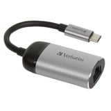 Verbatim 49146 station d'accueil USB 3.2 Gen 1 (3.1 Gen 1) Type-C Noir, Argent, Adaptateur Argent/Noir, USB 3.2 Gen 1 (3.1 Gen 1) Type-C, Noir, Argent, RJ-45, Métal, USB, 5 - 40 °C