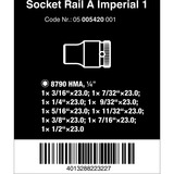 Wera Barre magnétique à douilles A Imperial 1 Jeu d'embouts de clé à douille 1/4", en pouces, Clés mixtes à cliquet Noir/Vert