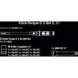 Wera Click-Torque C 3 Set 2, 1/2", Clé dynamométrique Noir/Vert, 11 pièces, avec cliquet réversible