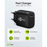 goobay 25W Chargeur rapide USB-C PD GaN Noir, 1x USB-C, Power Delivery 3.0