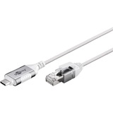 goobay Câble adaptateur Ethernet USB-C 3.2 Gen2 > RJ-45, Slim Blanc