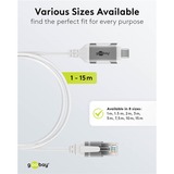 goobay Câble adaptateur Ethernet USB-C 3.2 Gen2 > RJ-45, Slim Blanc