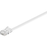 goobay Câble de raccordement RJ-45 U/UTP Cat.6 Blanc, 2 mètres, Câble plat